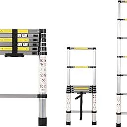 AGARO 2.0m (6.5 ft) Aluminium Telescopic Ladder, 7 Steps Foldable Ladder, EN131 Certified, Lightweight, Collapsible, Max Load up to 150 Kgs, 2 Meters, 6.5 ft-15