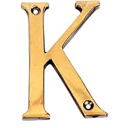 eSplanade - Brass House Hotel Door Name Alphabets - Wall Door Plaque Letter Alphabet - 3" Inches - Golden ("K" Alphabet)-image-37