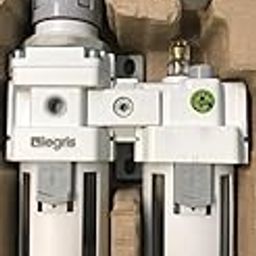LEG RIS 6707 4K 21 (Original) 1/2" Air Filter + Regulator + Lubricator Unit (WHITE FRL UNIT) with Pressure Guage & Metal Guard Industrial Quality for Pnumatic Air Compressor System-11