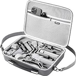 LEQTRONIQ RS 4 Mini Carrying Case, Portable PU Leather Storage Case Travel Shoulder Bag for D J I Ronin RS4 Mini Gimbal Stabilizer and Accessories-13