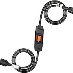 FIRMERST 1875W Outdoor Extension Cord with Waterproof Switch 6ft-15