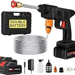 YOGIMOONI Cordless Portable Wireless Pressure Washer Gun 48V 12000mah High Pressure Water Gun for Car Wash Bike Washing Cleaning| Adjustable Nozzle and 5M Hose Pipe (Double_BETTERY)-19
