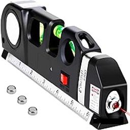 EVOZA Digital Laser Level, 2-Line Spirit Level with Ruler, Professional Measuring Tool, Black-picture-2