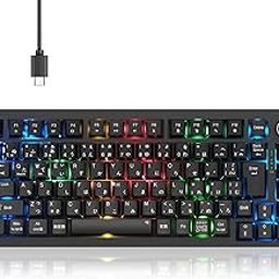 KB820 Gaming Keyboard, Mechanical Keyboard, Japanese Layout, 75% Gasket, Wired, Removable, Customized Keyboard, USB Port, 82 Keys, PBT Key Cap, Press Pressure, 40G, Knob Included, LED Backlight, Mac-18