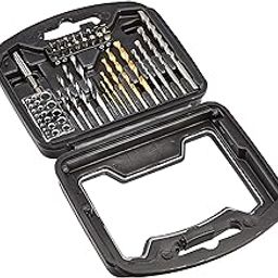 amazon basics Multi-Bits Set for Drill & Driver Accessory Kit, 32 Pieces, Metal, Straight-14