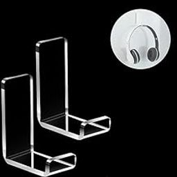 OOPZsingle Game pad Controller OR Headphone Stand Hanger Headphone Hook Headset Holders Headphone Wall Mount with Adhesive Tape Headset Acrylic Holder Mount for Purpose Game Headphones Set of 2 Pcs-image-79