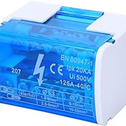 Terminal Block Junction Box, Din Rail Terminal Block Distribution Box Power Distribution Gang Box Terminal Distribution Box Din Rail 2 Level Single Phase din Rail Terminal Block-12