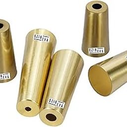 QZibeva Pack 4 Metal 3 Inch Conical with 4 Pcs Buffer and Screws for Furniture Wooden Leg Cover Modern Style Increase Height Feet Cover for Wood Table Chair Sofa Code - GC13-image-60