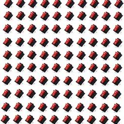 Electronic Spices (100psc) Small Mini Boat On/Off Rocker Switch Snap-in 2-Pin Red Plastic Button-22