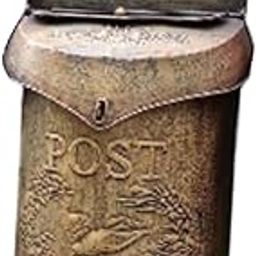 LOOM TREE Shabby Chic Mailbox Residential Letter Box Catcher Iron Wall Mounted Mailbox Bronze-image-38