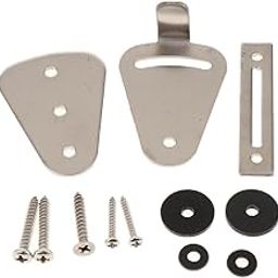 UJEAVETTE Steel Sliding Barn Wood Door Lock Pull Door Gate Latch Hardwares Silver-image-5