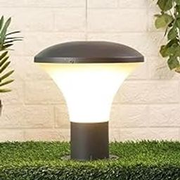 Modern LED Garden Post Light, Mushroom Design, Outdoor Pathway Lamp, Black Bulb Not Included-image-32