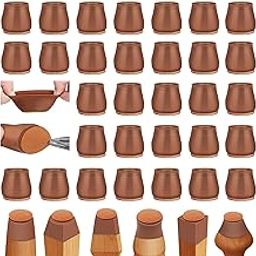 24 Pcs Silicone Rubber Chair Leg Floor Protectors Chair Leg Caps Furniture Protector to Prevent Scratches, Reduce Noise, Anti-Slip Furniture Leg Covers for Chair, Stool Table (Brown)-picture-21