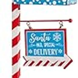 UJEAVETTE Christmas Mailbox Vintage Style Mail Box Letters to Santa Mailbox Letter Box-image-52