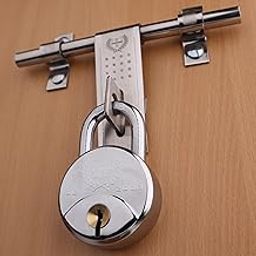 Harrison Padlocks/Round Padlock 50mm 8 Lever with 4 Keys SC-2000-0552 Pack of 2/ Mild Steel Material/Bright Chrome Plated Finish/Door Lock, Shutter Lock, Godown Lock, gate Lock-image-11