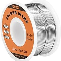 TOWOT Tin Lead Rosin Core Solder Wire for Electrical Soldering, Content 1.8% Solder Flux Sn60-Pb40 (0.8mm, 100g)-image-1