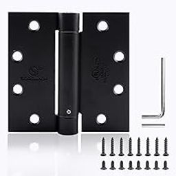 Self Closing Door Hinge 4-1/2 inch Matte Black Auto Close Hardware Hinge Adjustable 4 ½"x 4 ½" Spring Hinges Door Closer Hinge Square Corner for Commercial Grade Auto Self-Closing UL Listed, 3 Pieces-image-12