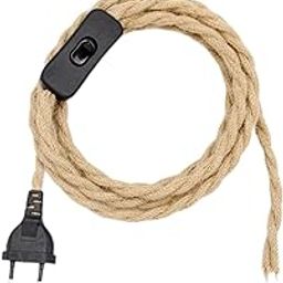 STYLEHEAVEN Covered Lamp Cord with Switch Button and Plug for Floor Lights Pendant Light 2m|Home & Garden|Lamps, Lighting & Ceiling Fans|Lighting Parts & Accessories-image-3