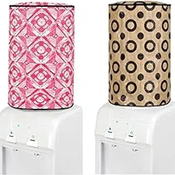 Khushimit ® Pack of 2 Pics Polyvinyl Chloride Printed Waterproof and Oil-Proof Water Dispenser Bottle Cover, 20L, (Multicolour) (20 liter Water Bottel Jar Cover) Combo Pack - Pink and Brown Colour.-picture-7