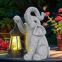 Cikoube Solar Elephant Garden Statue Lights, Outdoor Decorations Figurine for Yard Lawn Home Porch Patio Balcony, Unique Elephant Gifts for Women Men Mom-image-54