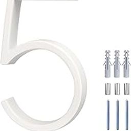 6 Inch White Address Numbers for House - Modern Floating House Numbers for Outside, Creats Attractive Interesting Shadows, High Gloss Number 5-image-70