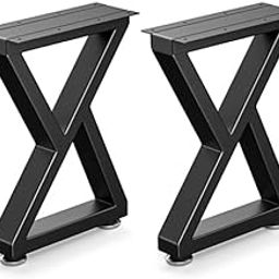 Likapop 16" Metal Bench, Desk and Coffee Table Legs, Heavy Duty Furniture Legs, Black End Table Legs, DIY Legs (H16" x W11.8", Set of 2)-16