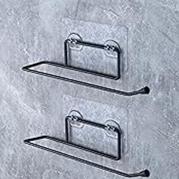 ROYAL BROTHERS Self Adhesive GI Steel Toilet Paper Stand/Tissue Roll Hanger for Bathroom/Nepkin Holder/Towel Holder(Black) (2)-image-18