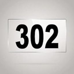Numberplate 302 Room, Hotel, Hospital, Lodge,Apartment, Flat,Door No,College, Library, Rack Numbers Warehouse,Acrylic White Board Fixed with Blackcolor PVC Waterproof Sticker-image-3