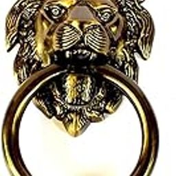 WIGANO 7"inch Brass Made Lion Face Brass Door Knocker Home Decor-24