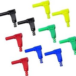 Club Bollywood®10 Pcs 4Mm 90 Degree Right Angle Screw Type Banana Plug Copper Speaker Cable Connector - 5 Color| Electrical & Test Equipment |10 X 4Mm Multicolor Right Angle Banana Plug-picture-12