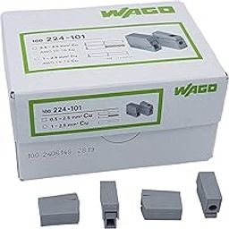 WAGO 224-101 2-Pole, 200 Position, 14-12 AWG, Grey Plastic Panel Mount Lighting Connector (100 pieces)-image-42