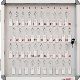 ALKOSIGN Key Cabinet for 40 Key-Chains with Laminated Back and Steel Fitted Hooks |Key Manager, Key Storage, Key Box, Lockable Key Holder, Key Organizer for Industrial Use, Factories, Offices, Hotels-image-15