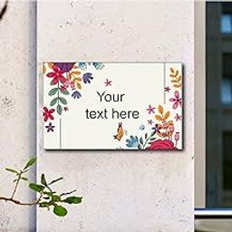 BIRD'S MIND Floral Art Printed House Name Plates For Personalised Customised Acrylic Home Entrance Outdoor House Office Outside Decor Flat Door L x H 18 x 12 Cms-image-2