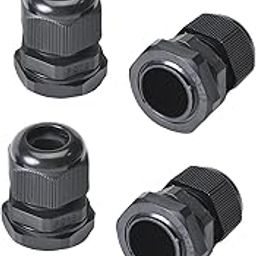 Bettomshin 100Pcs Waterproof Plastic PG16 Cable Glands Joints Adjustable Connector Black for 7-12mm Dia Cable-image-69