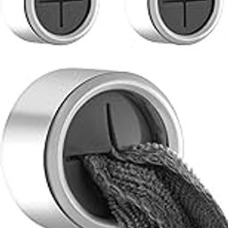 2 Pieces - Small Round Self Adhesive Hand Towel/Napkin/Clothes/Dress Holder/Hanger/Ring for Kitchen/Bathroom/Wash Basin, Without Drilling, Plastic Stickable Magic Sticker-25
