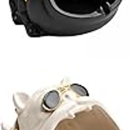 HEAVENGLOW Novelty Cartoon Ceramic Dog Ashtrays Windproof Storage Box Black and White-image-2