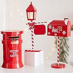 Christmas Mailbox Farmhouse Decor Vintage Style Postbox Christmas Letter Box-picture-19