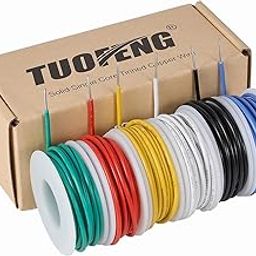 TUOFENG 16 awg Wire Solid Core Hookup Wires-6 Different Colored Jumper Wire 13.2ft or 4.m Each, 16 Gauge Tinned Copper Wire PVC (OD: 2.3mm) Hook up Wire Kit-4