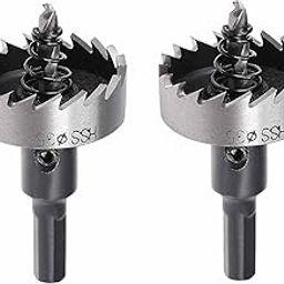 UPTODATETOOLS 2Pcs 35mm HSS Drill Bit Hole Saw Cutter Kit, High Speed Steel Hole Saw Cutting Set for Metal Alloy Wood-image-39