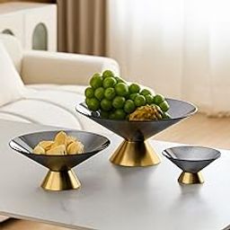 Pedestal Bowl Home Decor Elegant Fruit Plate for Restaurant Countertop Hotel M Gray-image-63