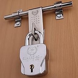 Harrison Padlocks/Square Padlock 68mm 8 Lever with 4 Keys QUADRO-5560 Pack of 1/ Mild Steel Material/Bright Chrome Plated Finish/Door Lock, Shutter Lock, Godown Lock, gate Lock-picture-18