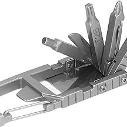 HASTHIP® Keychain Multi Tool 12 in 1 Folding Multipurpose Tool with 6 Mini Screwdriver Bits, Cutter, SIM Card Ejector Tool, Bottle Opener Keychain, Phone Holder, Pocket Mini Multitool-1