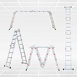 Liberti 16 FT (16 Steps) Foldable Aluminium Multipurpose Ladder (4x4 Steps) | 150kg Capacity, Heavy Duty Portable Ladder for Home & Industrial Use | Made in India | Without Scaffolding Plates-image-60