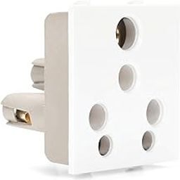 CONA 9506 Status 3Pin Universal 6/16A Socket Pack of 1 - Modular Electrical Socket for Home, Office, Shop-0