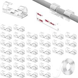IMOX Upgraded Adhesive Cable Clips Cord Organizer Clear (40 PCS), Light Clips for Diwali String Lights, Wall Wire Holder Clips for Ethernet Cable Management Under Desk, Led Light Hooks with 1M Tape-image-18