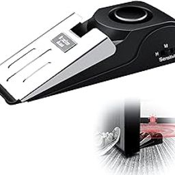 DEVHEART Upgraded Door Stopper Security Alarm, Portable Wedge Entrance Alert Anti-Theft Burglar Safety Tools for Home Security Apartment,House, Travel,120dB Siren.-image-18