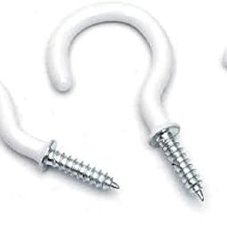 ToyTle Metal Coated Eye Shape Hook - 1 inch (White, 15 Pieces)-image-19