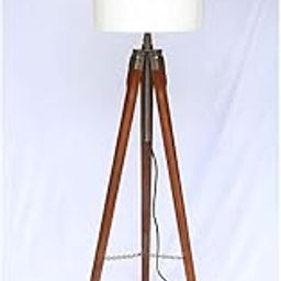 Max Engineering Royal Designer Nautical Tripod Floor Lamp Stand, Teak Wood Tripod Lamp Stand-12