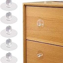 BowieMall Adhesive Clear Cabinet Drawer Knobs 5Pcs Free Self-Stick Push Pull Helper for Kitchen Bathroom Wardrobe Window Cupboard Dresser Furniture Door-image-21