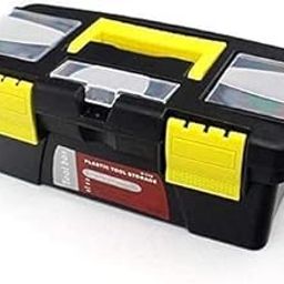 RIGJAK Plastic Double Layer Portable Large Capacity Storage Tool Box | Mini Hardware Tool Kit Box to Keep Your Organized Tools Screwdriver, Wrench & Stationary, Home Stuff Storage-picture-4